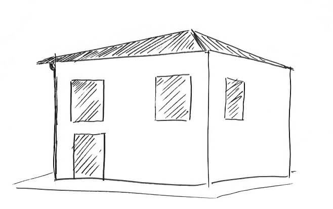Zeltdach am Haus